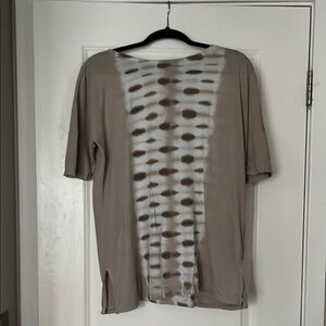 EC Brown Pure Jill Boat-Neck Elbow-Sleeve Tunic Size M